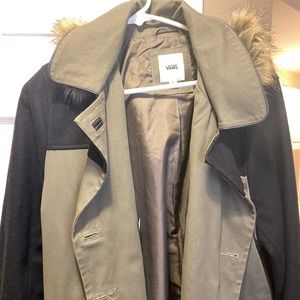 Vans pea coat with hood